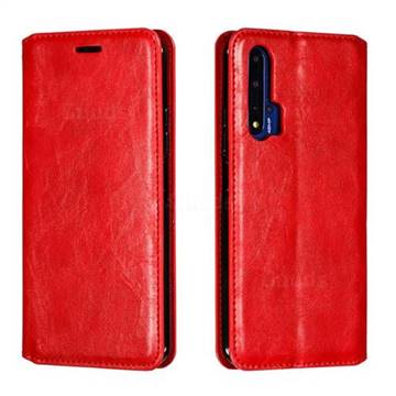 Retro Slim Magnetic Crazy Horse PU Leather Wallet Case for Huawei Honor 20 - Red