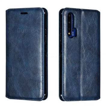 Retro Slim Magnetic Crazy Horse PU Leather Wallet Case for Huawei Honor 20 - Blue