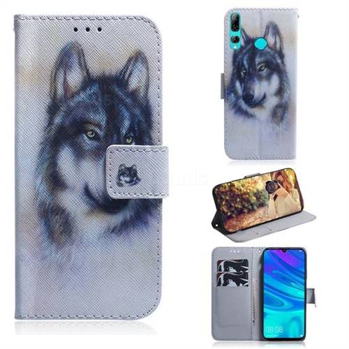 Snow Wolf PU Leather Wallet Case for Huawei Honor 20 Lite