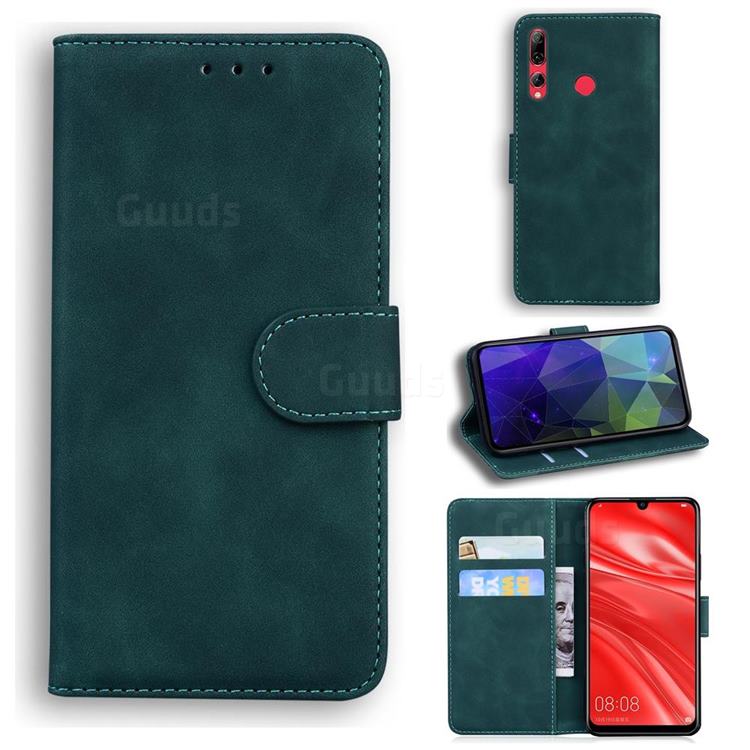 Retro Classic Skin Feel Leather Wallet Phone Case for Huawei Honor 20 Lite - Green