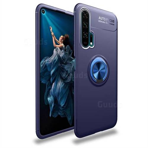 Auto Focus Invisible Ring Holder Soft Phone Case for Huawei Honor 20 Pro - Blue