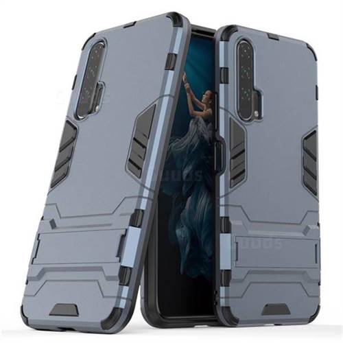 Armor Premium Tactical Grip Kickstand Shockproof Dual Layer Rugged Hard Cover for Huawei Honor 20 Pro - Navy