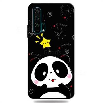 Cute Bear 3D Embossed Relief Black TPU Cell Phone Back Cover for Huawei Honor 20 Pro