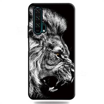 Lion 3D Embossed Relief Black TPU Cell Phone Back Cover for Huawei Honor 20 Pro