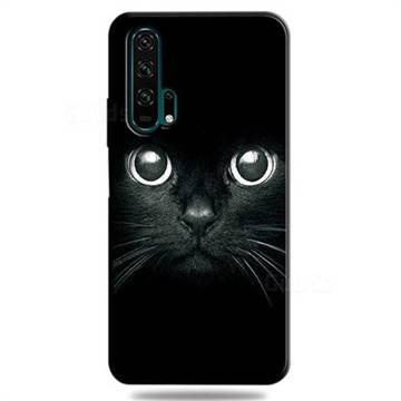 Bearded Feline 3D Embossed Relief Black TPU Cell Phone Back Cover for Huawei Honor 20 Pro