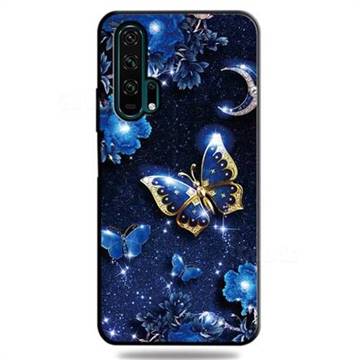 Phnom Penh Butterfly 3D Embossed Relief Black TPU Cell Phone Back Cover for Huawei Honor 20 Pro