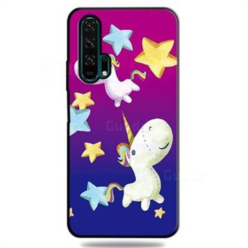 Pony 3D Embossed Relief Black TPU Cell Phone Back Cover for Huawei Honor 20 Pro