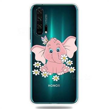 Tiny Pink Elephant Clear Varnish Soft Phone Back Cover for Huawei Honor 20 Pro