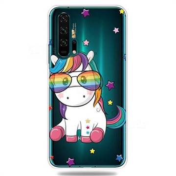 Glasses Unicorn Clear Varnish Soft Phone Back Cover for Huawei Honor 20 Pro