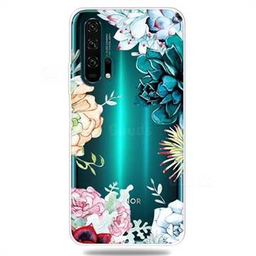 Gem Flower Clear Varnish Soft Phone Back Cover for Huawei Honor 20 Pro