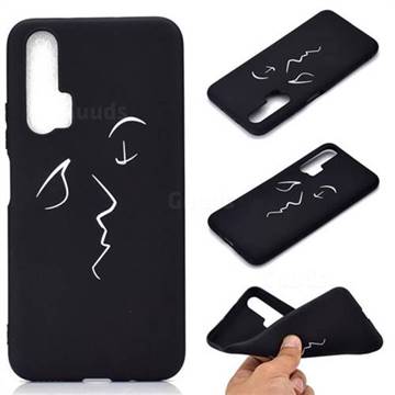Smiley Chalk Drawing Matte Black TPU Phone Cover for Huawei Honor 20 Pro