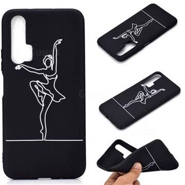 Dancer Chalk Drawing Matte Black TPU Phone Cover for Huawei Honor 20 Pro