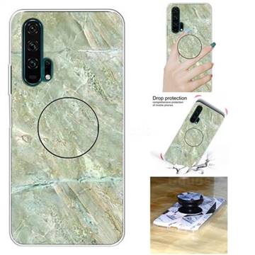 Light Green Marble Pop Stand Holder Varnish Phone Cover for Huawei Honor 20 Pro