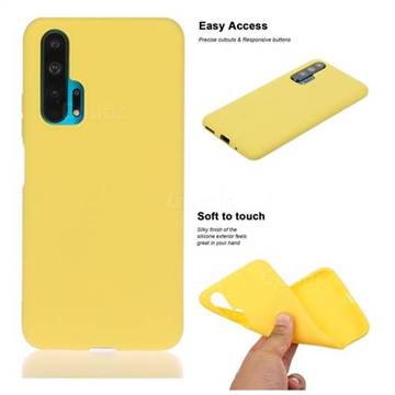 Soft Matte Silicone Phone Cover for Huawei Honor 20 Pro - Yellow