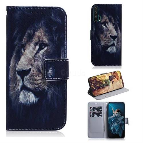 Lion Face PU Leather Wallet Case for Huawei Honor 20 Pro