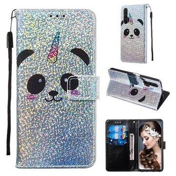 Panda Unicorn Sequins Painted Leather Wallet Case for Huawei Honor 20 Pro