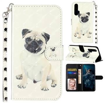 Pug Dog 3D Leather Phone Holster Wallet Case for Huawei Honor 20 Pro