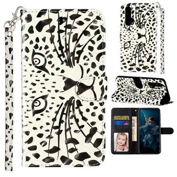 Leopard Panther 3D Leather Phone Holster Wallet Case for Huawei Honor 20 Pro