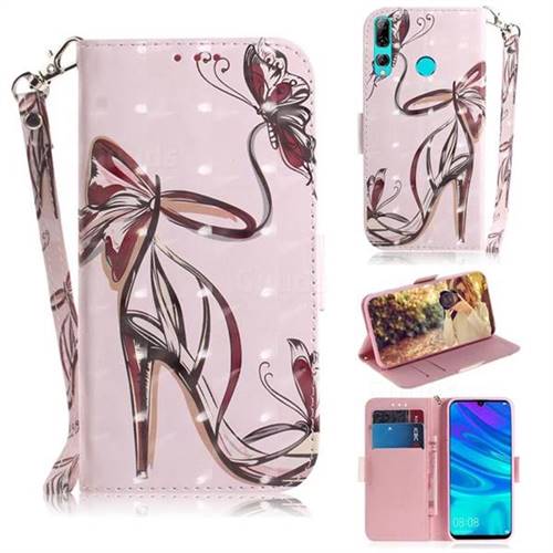 Butterfly High Heels 3D Painted Leather Wallet Phone Case for Huawei Honor 20i