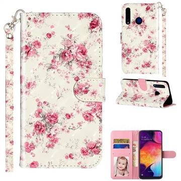 Rambler Rose Flower 3D Leather Phone Holster Wallet Case for Huawei Honor 20i