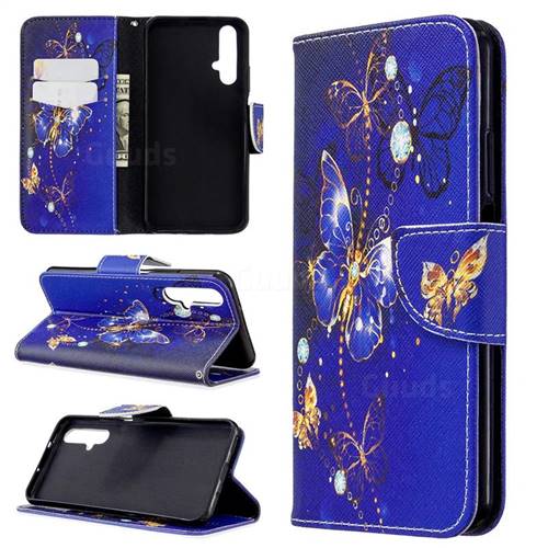 Purple Butterfly Leather Wallet Case for Huawei Honor 20s