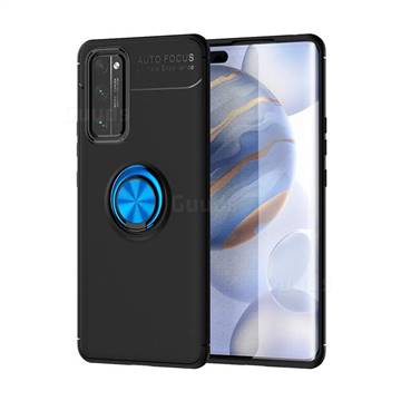 Auto Focus Invisible Ring Holder Soft Phone Case for Huawei Honor 30 Pro - Black Blue