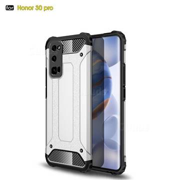 King Kong Armor Premium Shockproof Dual Layer Rugged Hard Cover for Huawei Honor 30 Pro - White