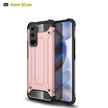 King Kong Armor Premium Shockproof Dual Layer Rugged Hard Cover for Huawei Honor 30 Pro - Rose Gold