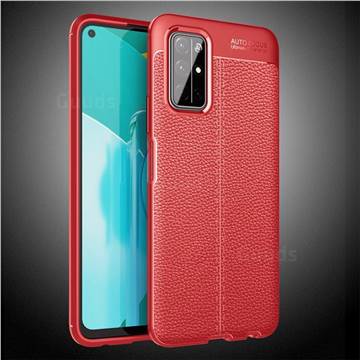 Luxury Auto Focus Litchi Texture Silicone TPU Back Cover for Huawei Honor 30s - Red