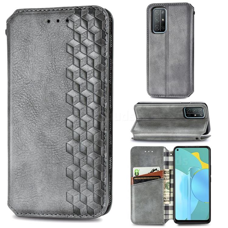 Ultra Slim Fashion Business Card Magnetic Automatic Suction Leather Flip Cover for Huawei Honor 30s - Grey
