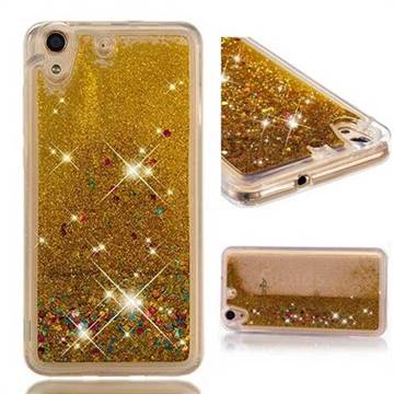 Dynamic Liquid Glitter Quicksand Sequins TPU Phone Case for Huawei Honor 5A - Golden