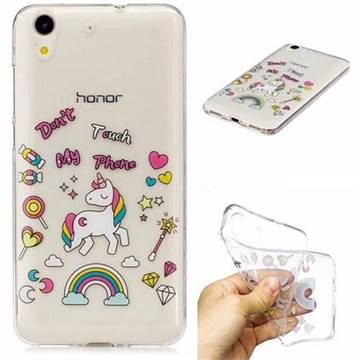 Rainbow Star Unicorn Super Clear Soft TPU Back Cover for Huawei Honor 5A