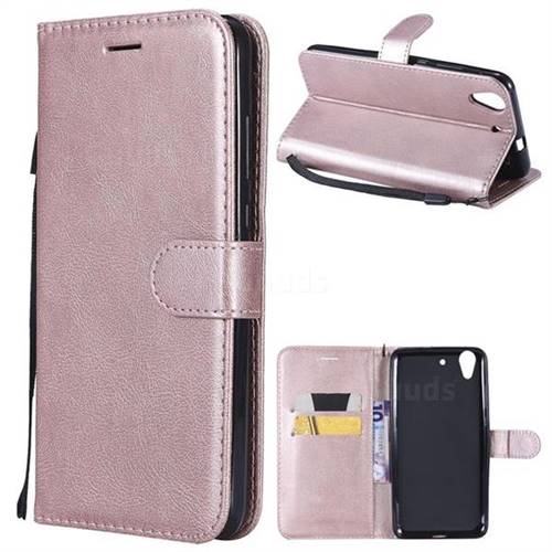 Retro Greek Classic Smooth PU Leather Wallet Phone Case for Huawei Honor 5A - Rose Gold