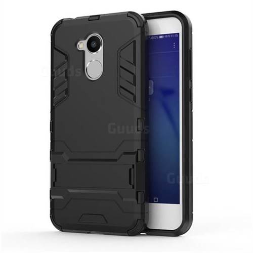 Armor Premium Tactical Grip Kickstand Shockproof Dual Layer Rugged Hard Cover for Huawei Honor 6A - Black