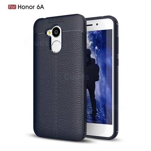 Luxury Auto Focus Litchi Texture Silicone TPU Back Cover for Huawei Honor 6A - Dark Blue