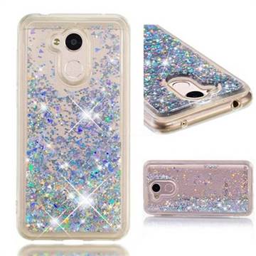 Dynamic Liquid Glitter Quicksand Sequins TPU Phone Case for Huawei Honor 6A - Silver