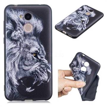 Lion 3D Embossed Relief Black TPU Cell Phone Back Cover for Huawei Honor 6A