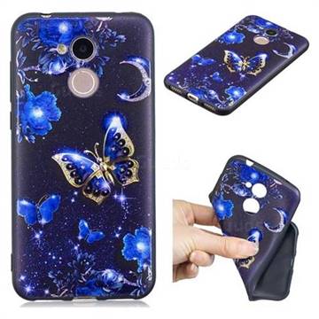 Phnom Penh Butterfly 3D Embossed Relief Black TPU Cell Phone Back Cover for Huawei Honor 6A