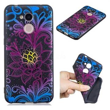 Colorful Lace 3D Embossed Relief Black TPU Cell Phone Back Cover for Huawei Honor 6A