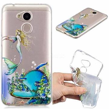 Mermaid Clear Varnish Soft Phone Back Cover for Huawei Honor 6A