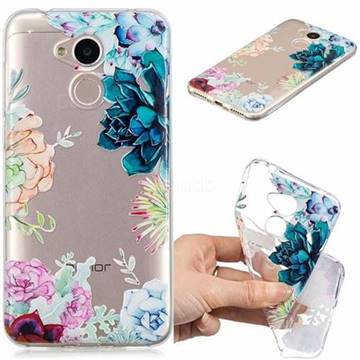 Gem Flower Clear Varnish Soft Phone Back Cover for Huawei Honor 6A