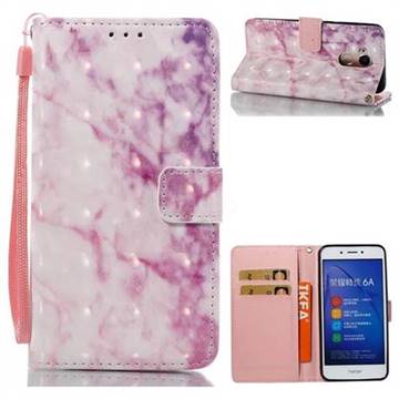 Pink Marble 3D Painted Leather Wallet Case for Huawei Honor 6A
