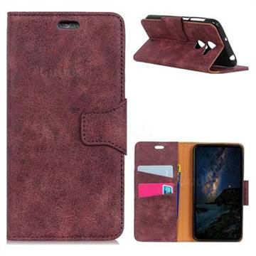 MURREN Luxury Retro Classic PU Leather Wallet Phone Case for Huawei Honor 6A - Purple