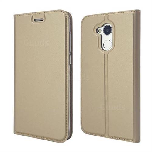 Ultra Slim Card Magnetic Automatic Suction Leather Wallet Case for Huawei Honor 6A - Champagne