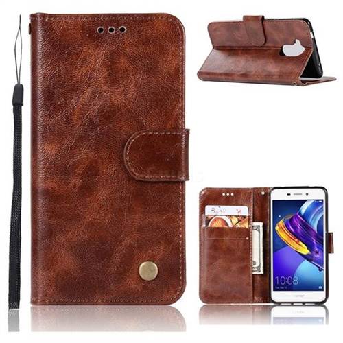 Luxury Retro Leather Wallet Case for Huawei Honor 6C Pro - Brown