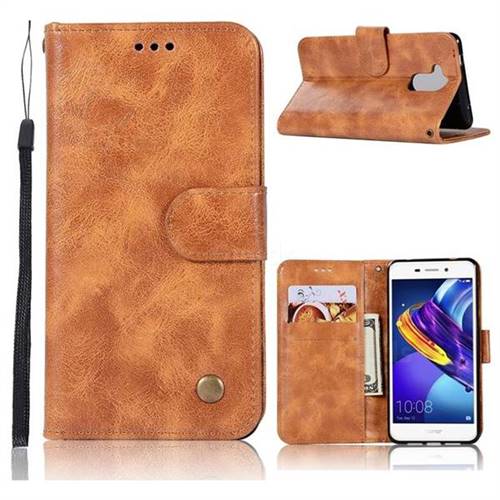 Luxury Retro Leather Wallet Case for Huawei Honor 6C Pro - Golden