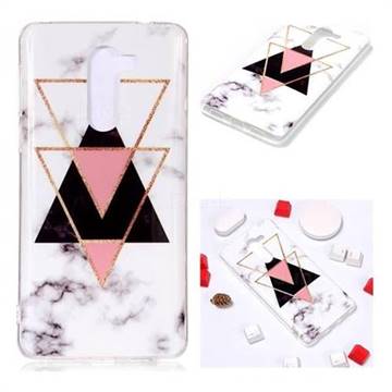 Inverted Triangle Black Soft TPU Marble Pattern Phone Case for Huawei Honor 6X Mate9 Lite