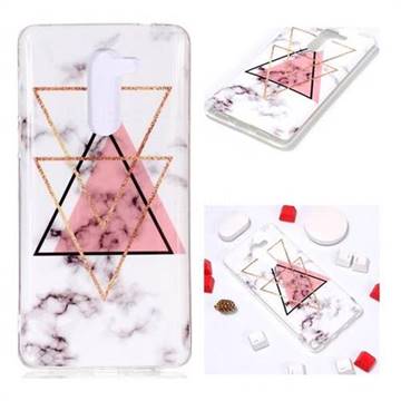 Inverted Triangle Powder Soft TPU Marble Pattern Phone Case for Huawei Honor 6X Mate9 Lite