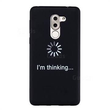 Thinking Stick Figure Matte Black TPU Phone Cover for Huawei Honor 6X Mate9 Lite