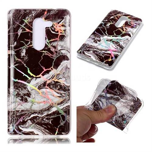 White Black Marble Pattern Bright Color Laser Soft TPU Case for Huawei Honor 6X Mate9 Lite